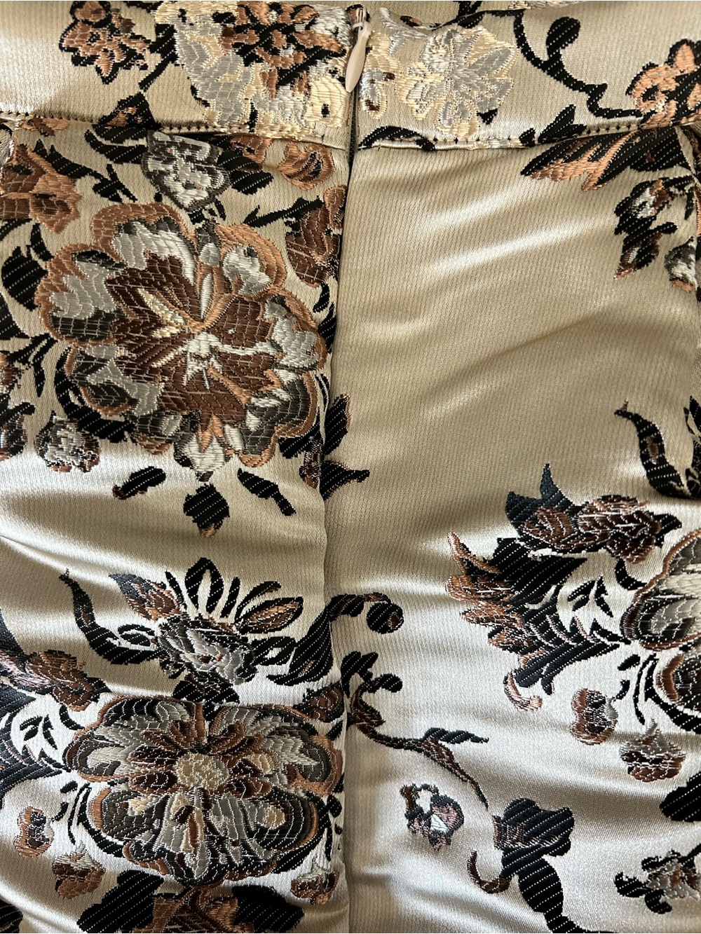 Free People Benjamine Mini Skirt Women's Size 0 Brown Beige Floral Jacquard - Picture 6 of 11